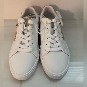 Guess White Sneakers with Gold Details